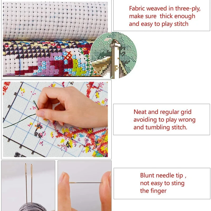 Cross Stitch Stamped Kits Printed Embroidery Cloth Needlepoint Easy Patterns for Tang Costume Beauty 11CT | Дом и сад