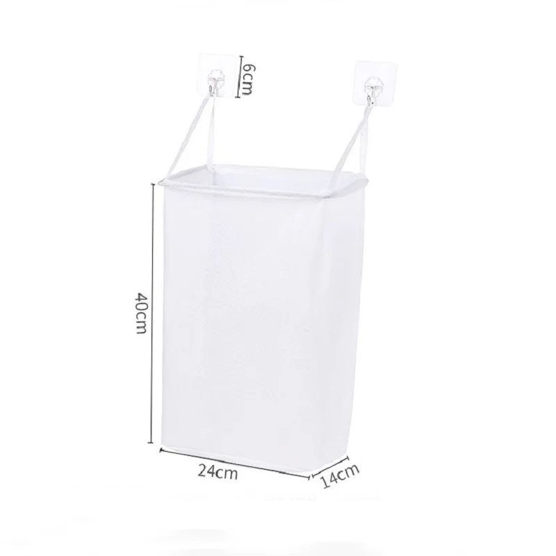 Белая настенная подвесная корзина для хранения грязной одежды в ванной комнате
