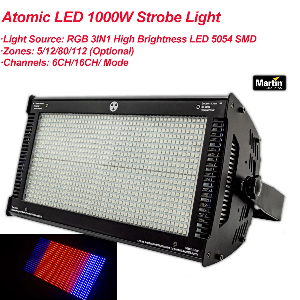 Новинка светодиодный RGB-Стробоскоп Atomic 1000 Вт стробоскоп DMX для дискотеки диджея