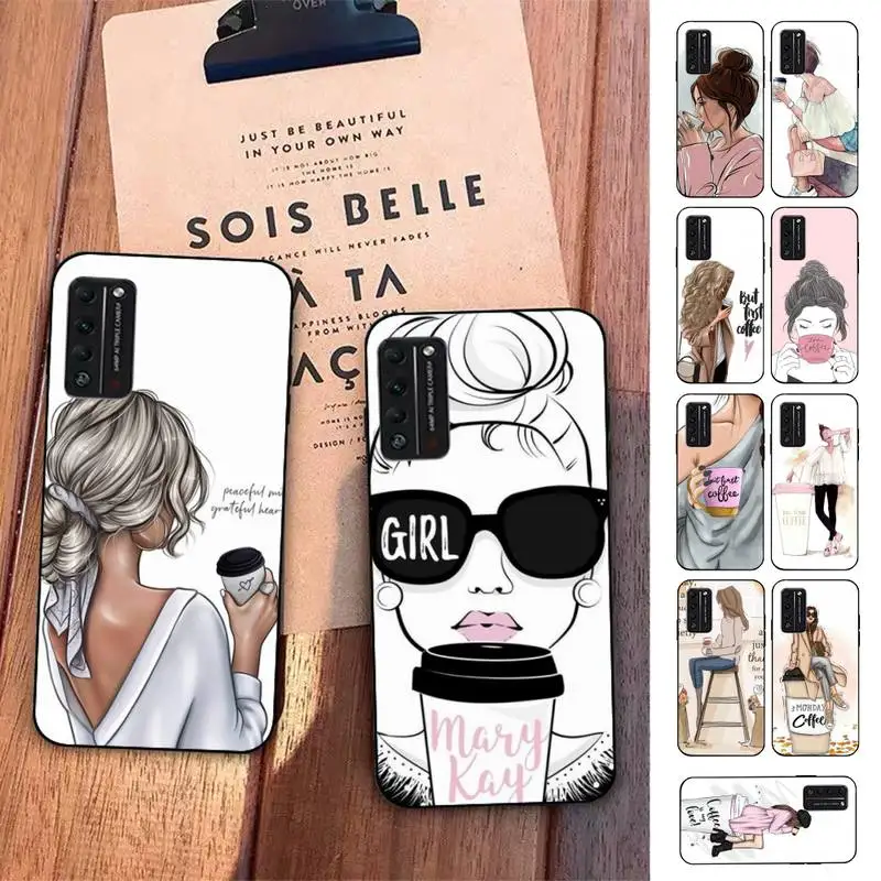

TOPLBPCS Princess Female boss coffee Phone Case for Huawei Honor 10 i 8X C 5A 20 9 10 30 lite pro Voew 10 20 V30