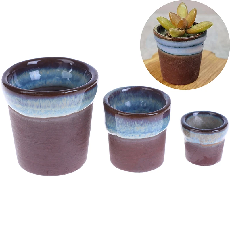 

Mini Ceramics Flowerpot Simulation Garden Flower Pot Model Toy For 1/12 Dollhouse Miniature Doll Houses Accessories New