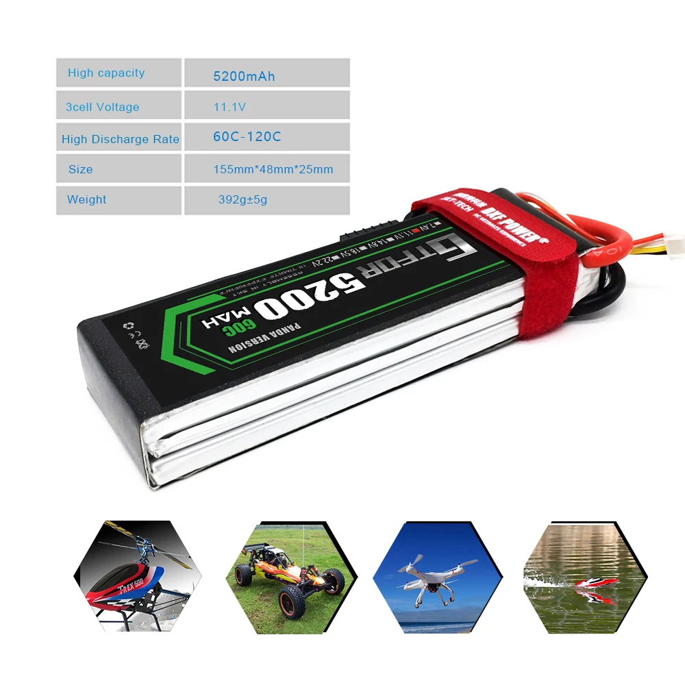 2 шт. батарея Lipo 3s 4S 11,1 V 14,8 V 5200mAh 60C MAX 120C для 1:8 1:10 Радиоуправляемый автомобиль Дрон вертолет E Багги Truggy TRX автомобиль