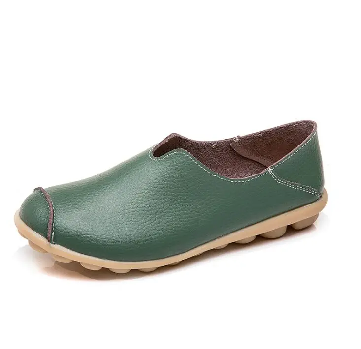 Женская Повседневная обувь из мягкой натуральной кожи дышащая на плоской