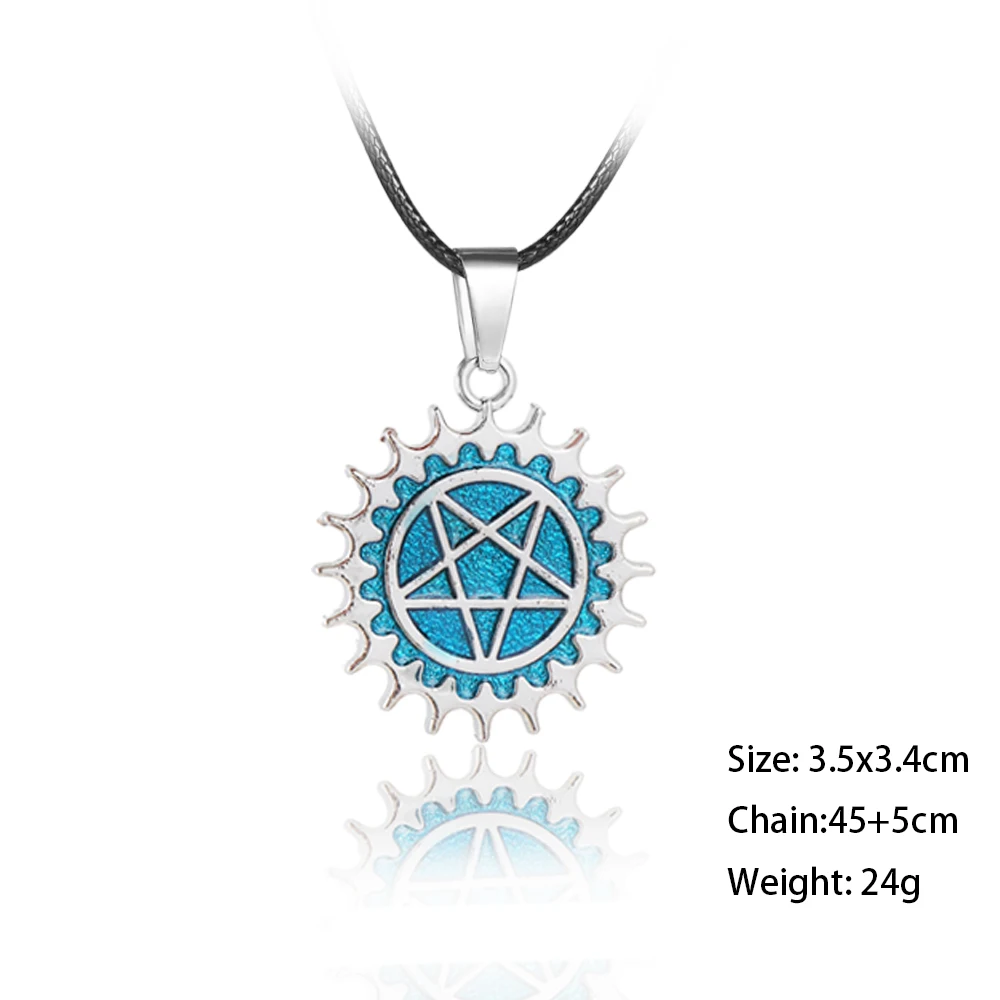 Ожерелье с подвеской в виде пентаграммы популярное аниме ожерелье черного
