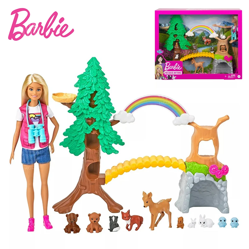 

Оригинальный набор Барби лес волшебник Подарочная коробка для девочек игровой домик игрушка подарок Радужный мост дерево дом GTN60 детская и...