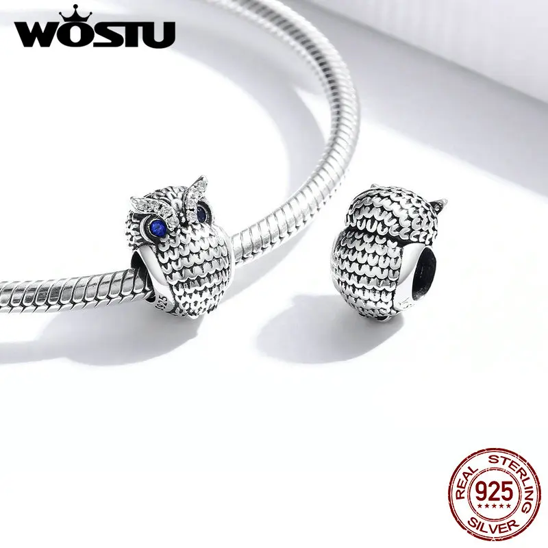 WOSTU 925 Стерлинговое Серебро Фламинго пчела амулеты Ариэль шар кофе девушки бусины