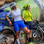 Велосипедная одежда, Женский комплект из Джерси для езды на велосипеде, командная форма для езды на горном велосипеде, велосипедная форма с коротким рукавом, велосипедный костюм, одежда для езды на велосипеде, комплект с шортами и нагрудником