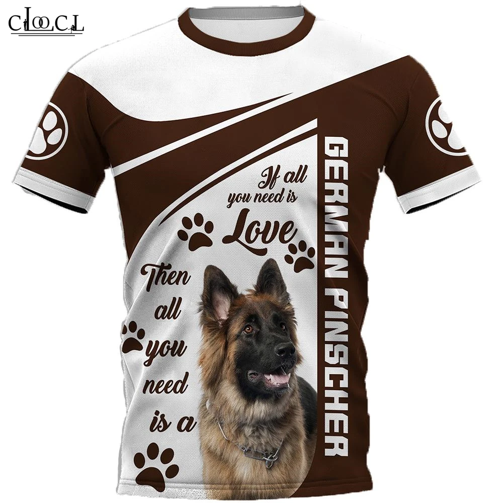 

CLOOCL Fashion Men's T-shirt German Pinscher Dog 3D Printed Harajuku Style Clothing Pet Dog Short Sleeve Tees Tops