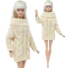Кукольный свитер ручной работы, хлопковое пальто, кремово-белое платье, юбка, вечерние чная одежда, аксессуары для кукол Барби 12 дюймов, игрушки, 100%