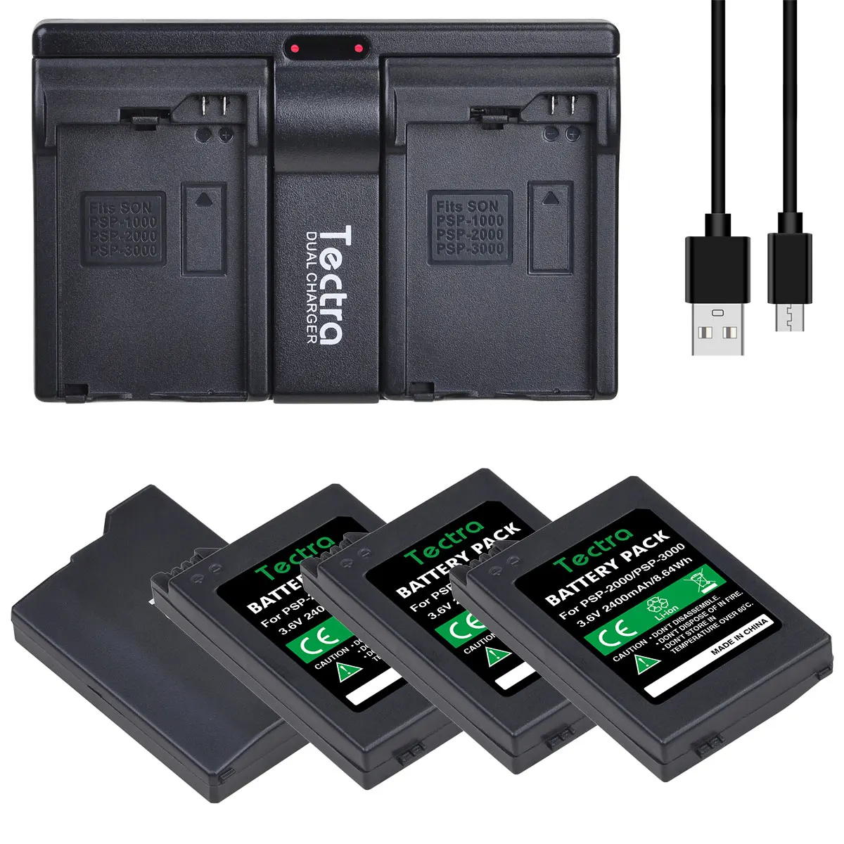 

4 шт., аккумуляторные батарейки 3,6 В, 2400 мАч для Sony PSP 2000 PSP 3000 PSP 2000 PSP 3000 PSP-S110