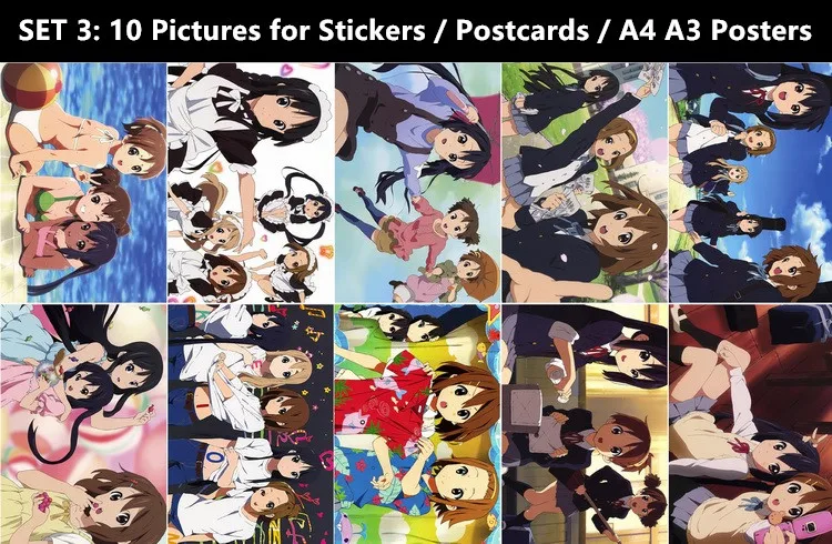 10 шт./лот K-ON! Постер-наклейка открытка K-on Yui Mio Ritsu Tsumugi Azusa Nodoka Ui подарочная карта