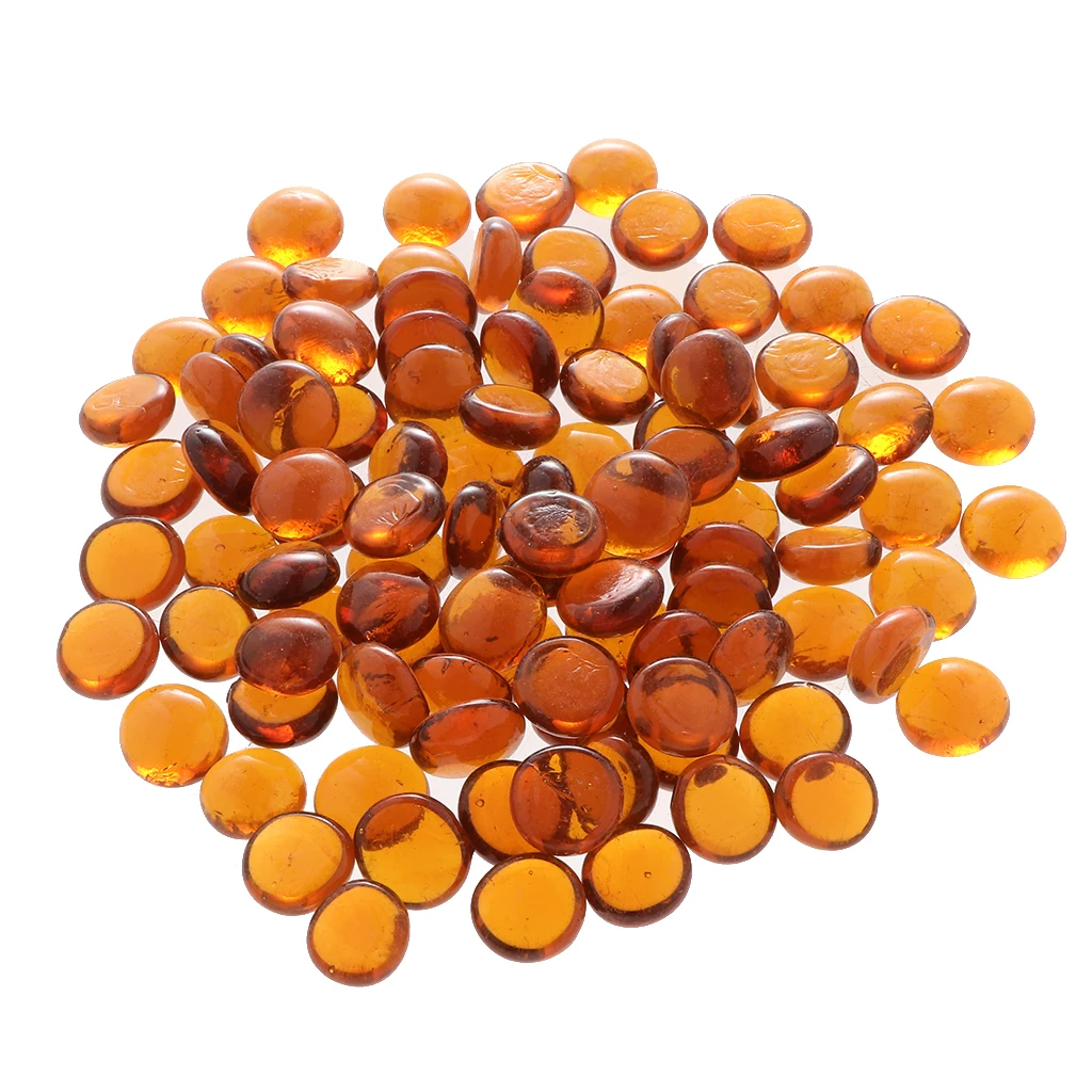 Transparent Amber a 100 шт прозрачные шарики, аквариум галька для аквариума стол разброс декор, приблизительно 12-17 мм размер смешанный - Цвет: Transparent Amber a