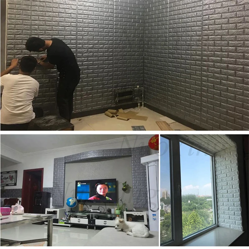 

Decoration Wallpaper 3D Wall Sticker Self-Adhesive Wallpaper Brick Waterproof Brick For Kids Room Living Room