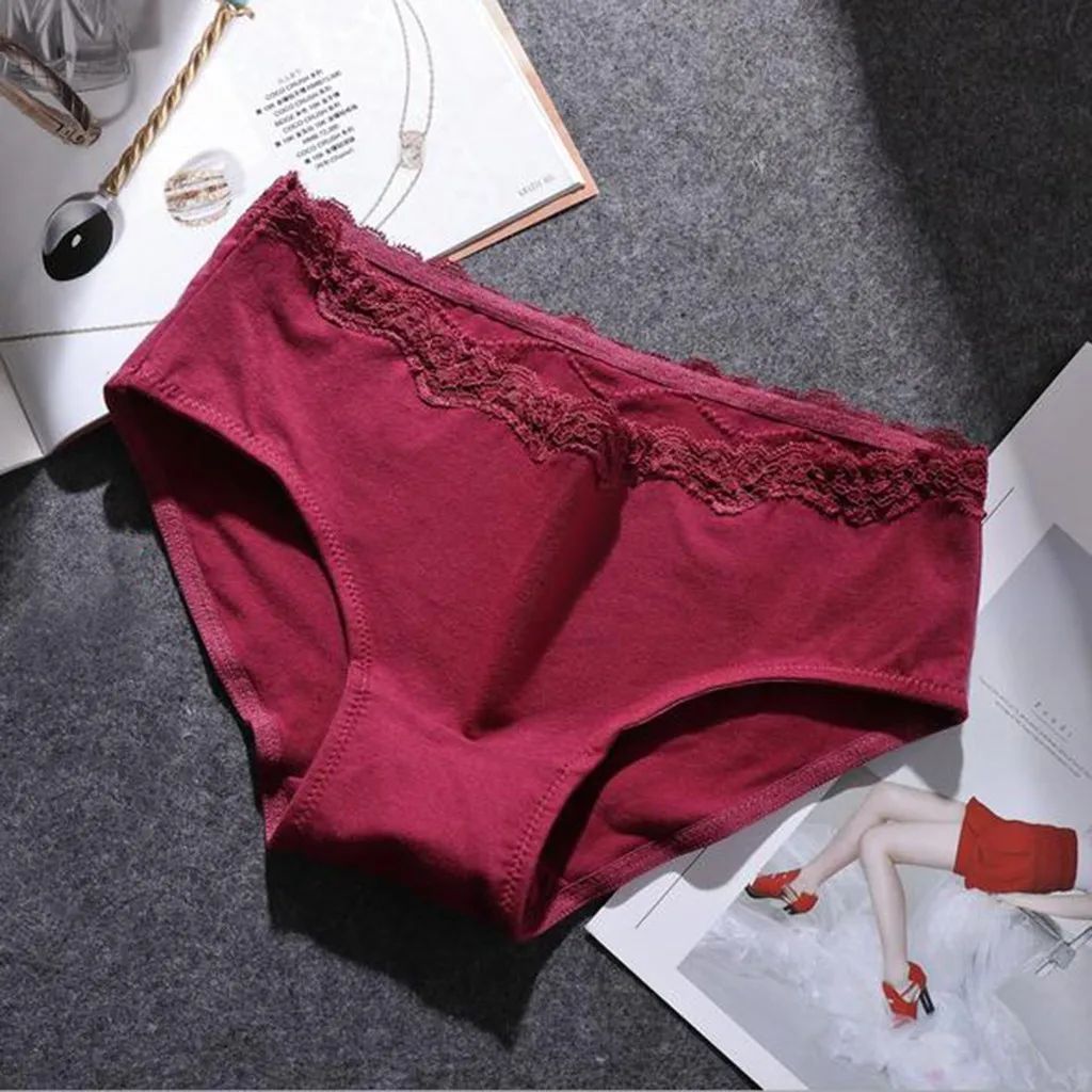 Женское нижнее белье из хлопка Однотонные трусы с низкой талией 50 * 2019|Женские