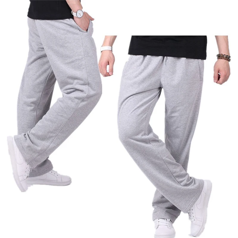 

Men Plus Size Pants Solid Baggy Loose Elastic Pants Cotton Sweatpants Casual Pants Trousers Large