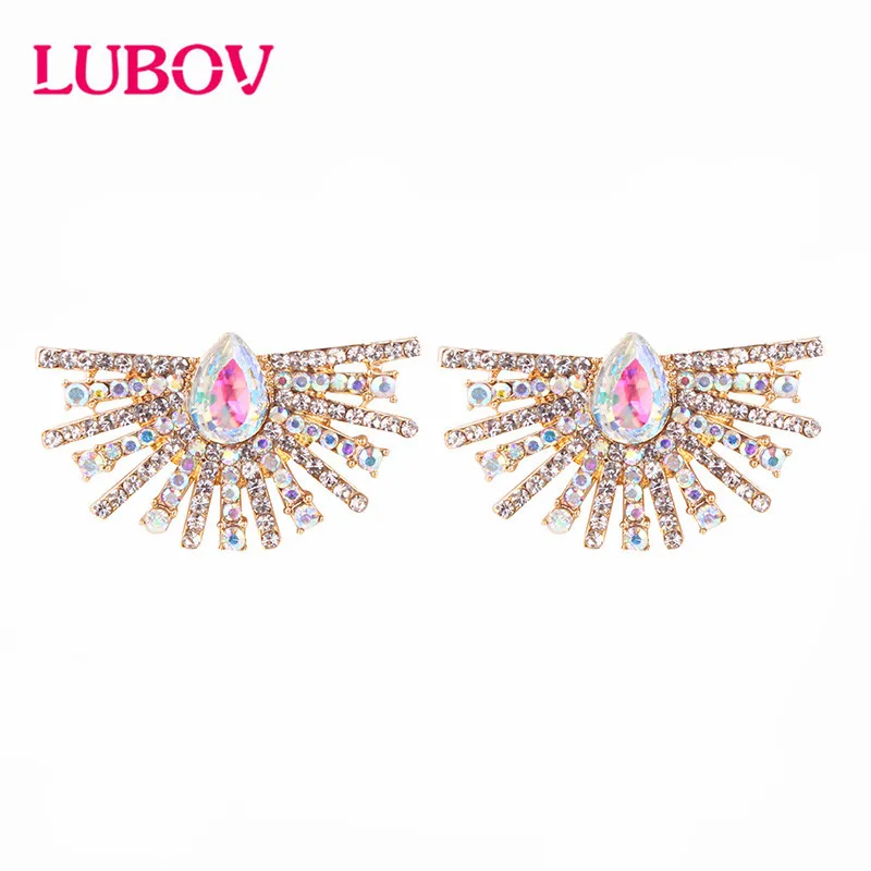 Женские квадратные серьги стразы LUBOV многоцветные Стразы в стиле бохо свадебные