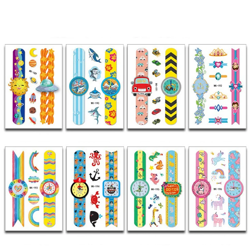 10 шт. татуировки поддельные часы временная татуировка для детей