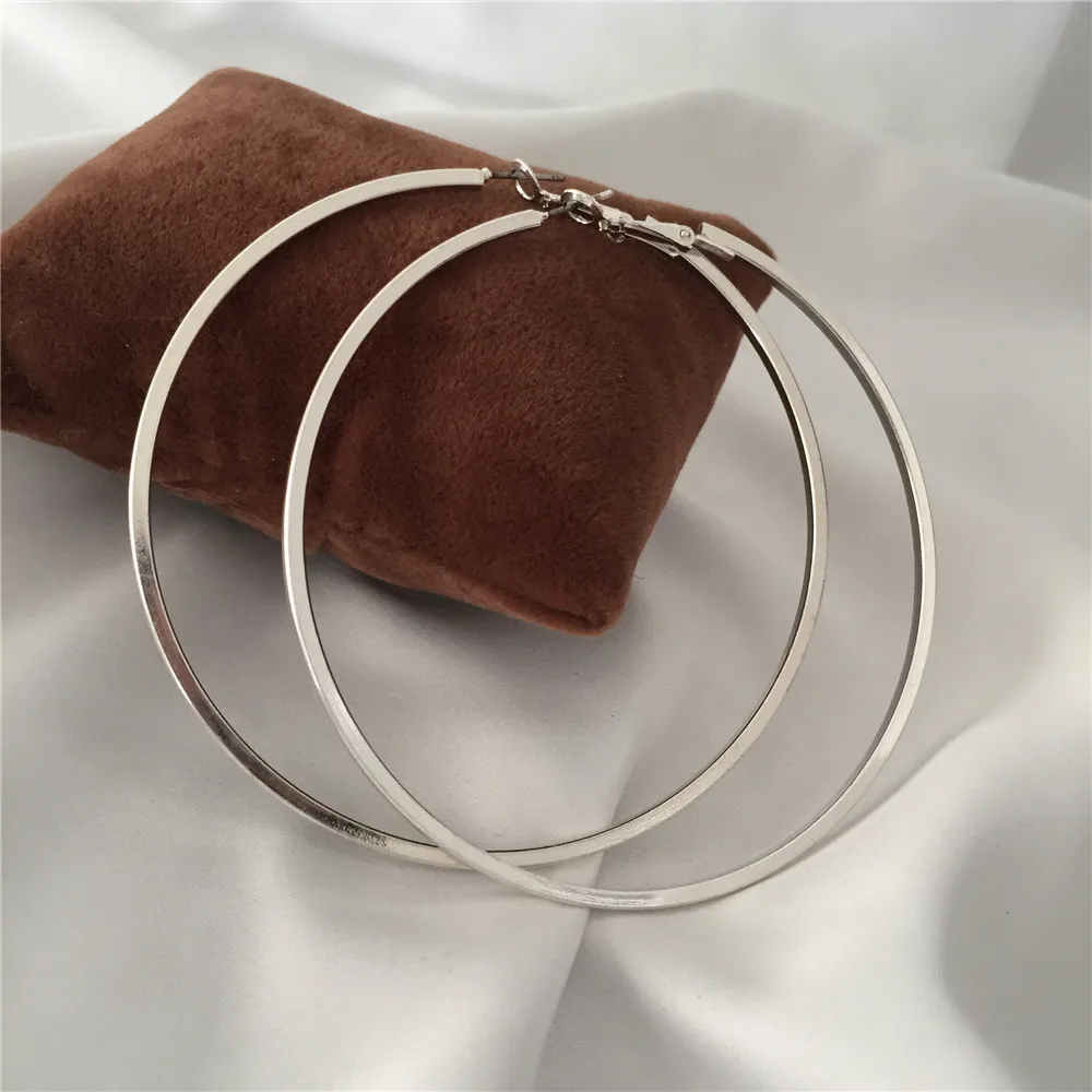 Простой дизайн богемные женские большие серьги-кольца золотистого и