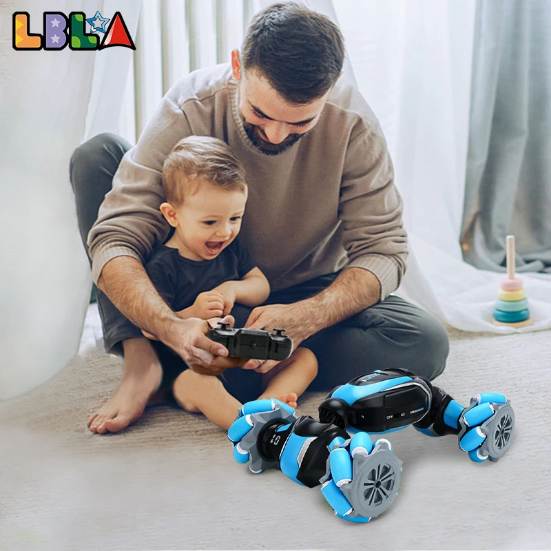 LBLA D877 4WD RC Car 1:18 2.4G Drift Stunt Remote Control Gesture Induction Off Road Racing Machine Model Vehicle Gift Kid Toys