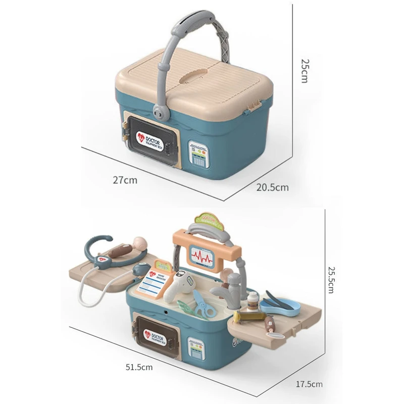 

Portable Suitcase Kids Toys Set Simulation Family Equipment Box Pretend Play Educational Toys for Children