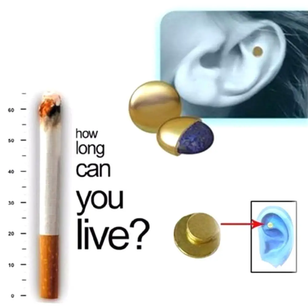 

2Pcs Professional High Quality Health Care Magnet Auricular No Patch Quit Smoking Therapy Acupressure Cigarettes Health B8G0