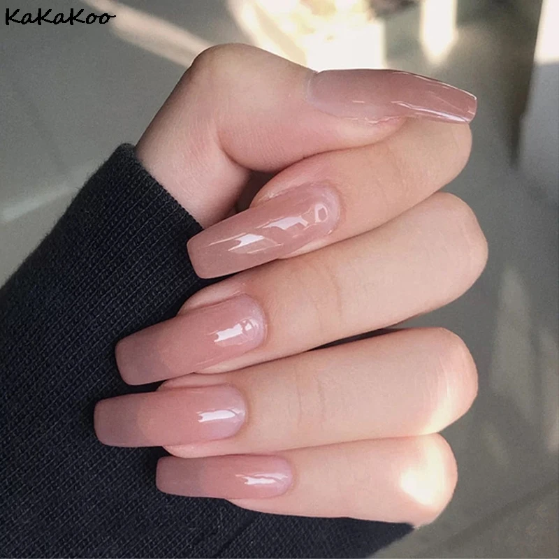 

500 Pieces Of Ballerina Stiletto Coffin Rounded Square False Nail Tips Manicure Fake Nail Tips