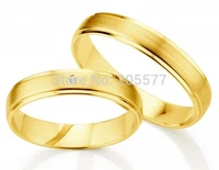 anel ouro 100 pure titanium jewelry 2014 new design gold plating his and hers engagement wedding ring pair