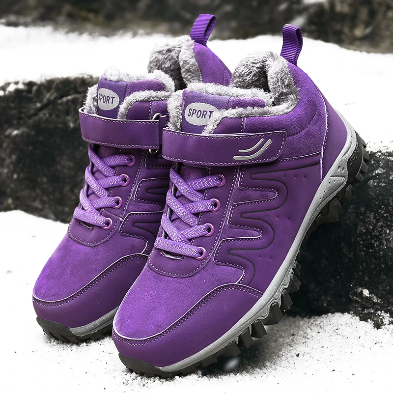 2019 женская обувь на меху зимние повседневные ботинки женские теплые Прогулочные