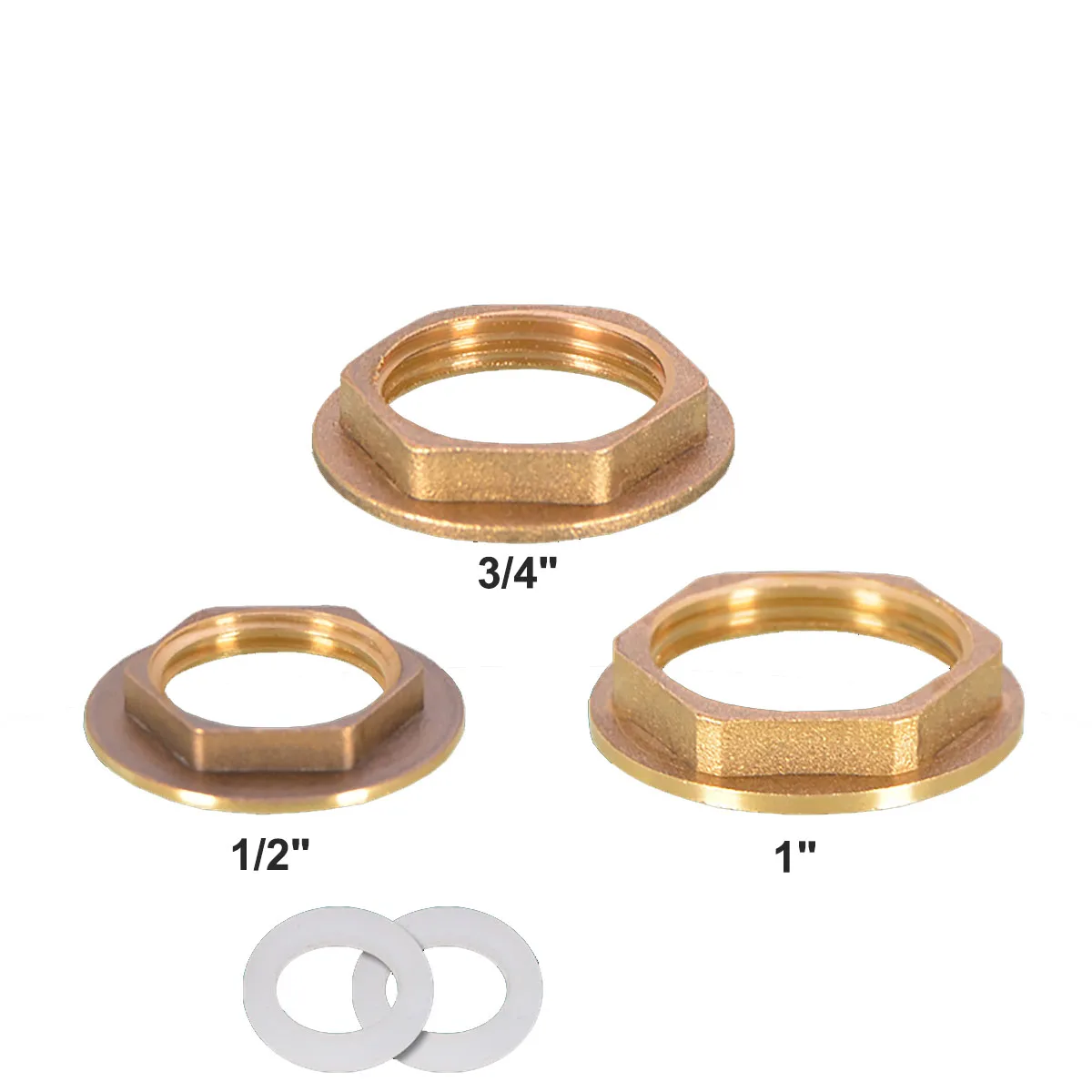 

1/2/5/10pcs 1/2" 3/4" 1" Brass Hex Lock Nuts Flange Nuts Fish Tank Faucet Pipe Fitting Fastening Nut