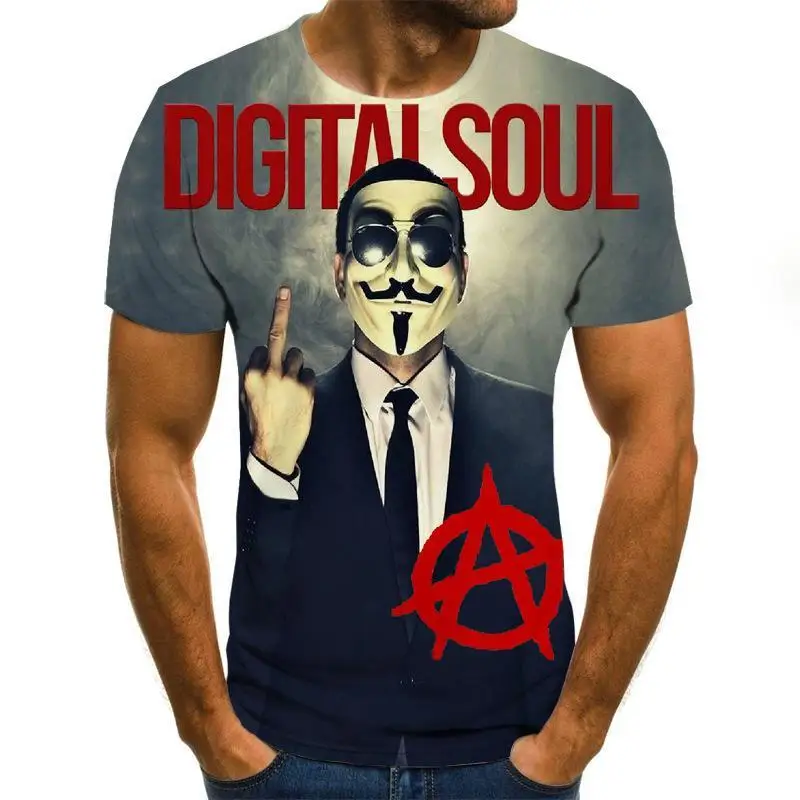 

2021 summer hot sale clown t-shirt male/female clown face 3D printing horror fashion t-shirt round neck short sleeve