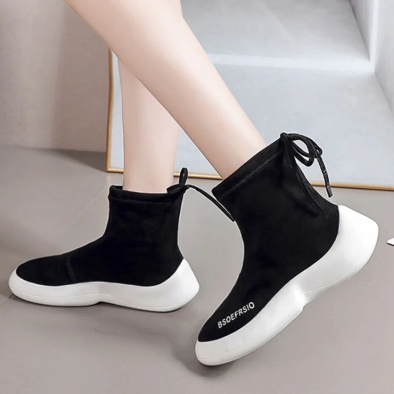 Женские короткие плюшевые кроссовки легкие износостойкие теплая