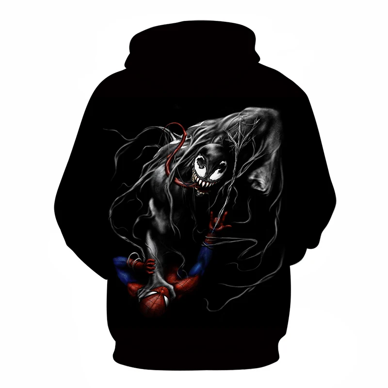 Новинка, мужские толстовки, серия Marvel, 3D печать, яд, для мужчин и женщин, пара, Повседневная Толстовка с капюшоном, Модный пуловер с капюшоном