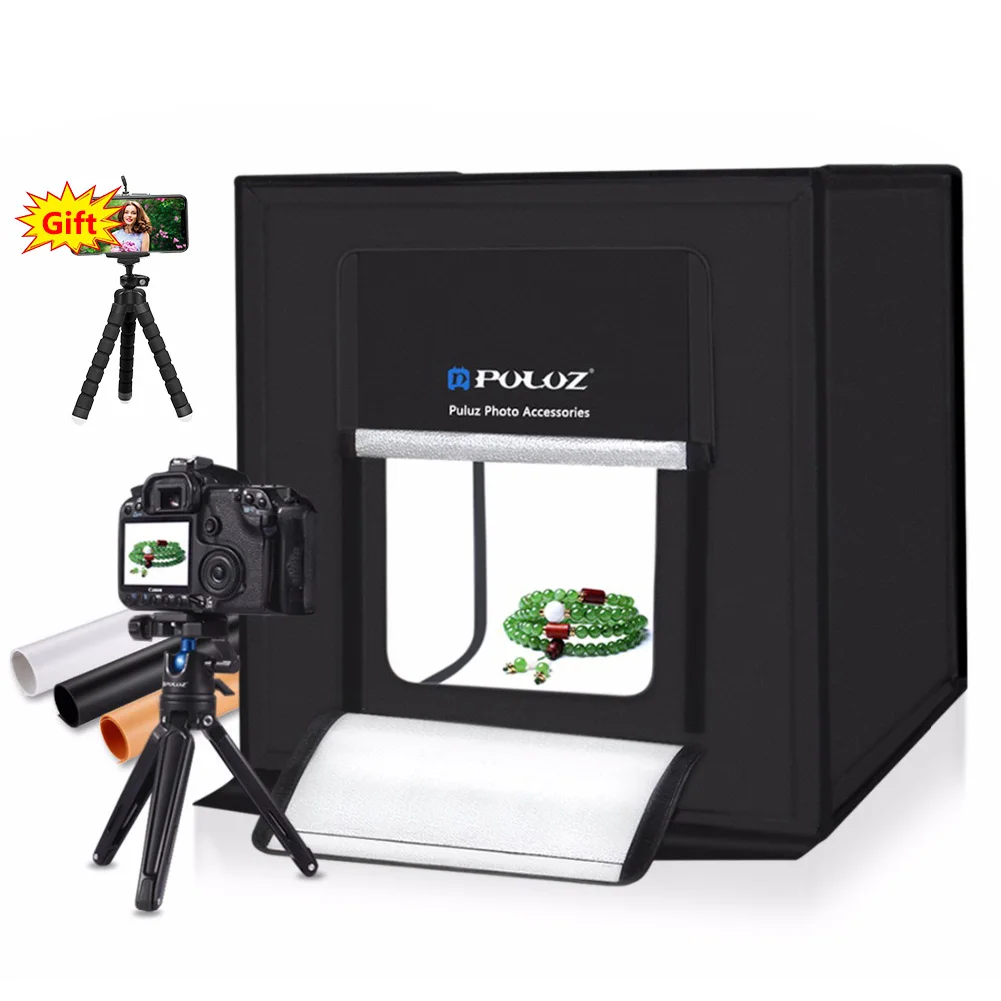 Мини софтбокс PULUZ для фотостудии 40*40 см с европейской вилкой|kit kits|kit ledkit tent |