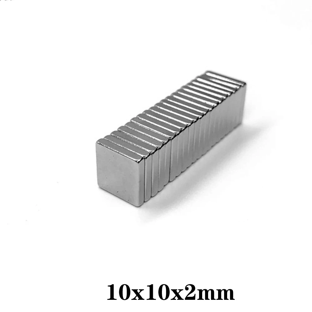 20/50/100/200/500 шт F 10x10x2 мм N35 Сильный квадратный неодимовый редкоземельный магнит 10*10*2
