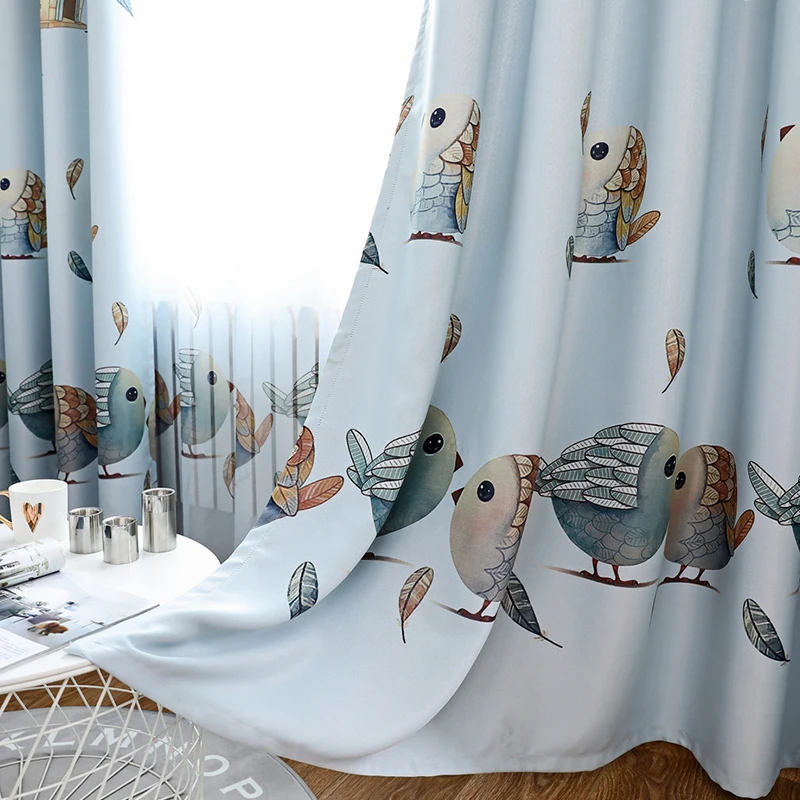 Тюлевые шторы с принтом птиц в американском стиле занавески для гостиной спальни