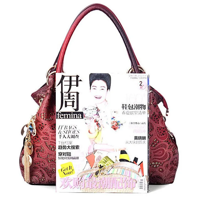 Сумки на плечо из PU искусственного материала (PU) натуральной кожи Hollow Out сумка с