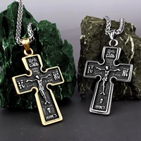 316l titanium steel jesus christ cross mens pendant necklace religious believers high quality jewelry gift wholesale