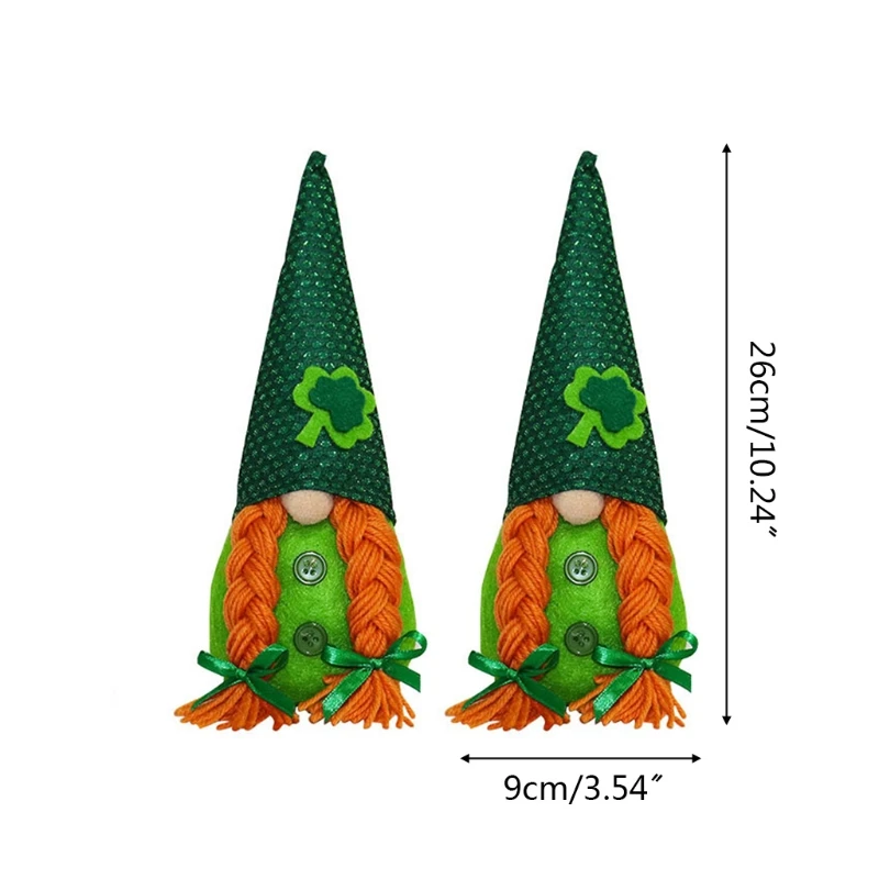 

Irish March Festiva Day Gnome Leprechaun Shamrock Handmade Swedish Tomte Plush Toys Doll Household Ornaments