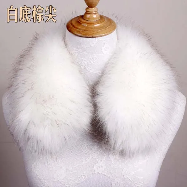 16 Qearlstar Women Scarf New Faux Fur Collar 55cm Women Children Jackets Coat Hood Fur Decor Shawl Soft Warm Luxury Scarves ZKG15 - Цвет: 16