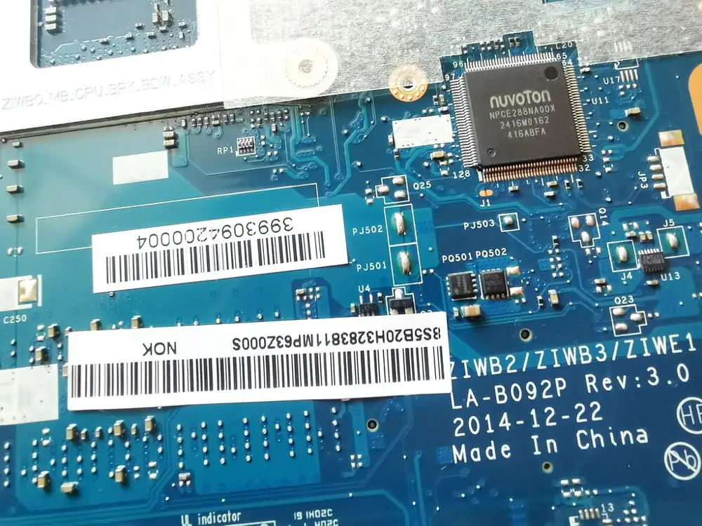 Оригинальный Для Lenovo B50-80 Материнская плата ноутбука 3805U ZIWB2 ZIWB3 ZIWE1 LA-B092P