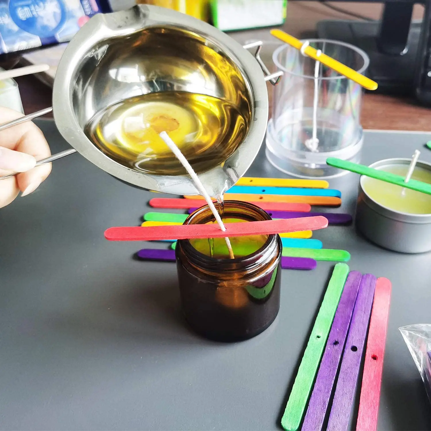 100 шт. Разноцветные деревянные подсвечники фитили для свечей центрирующее