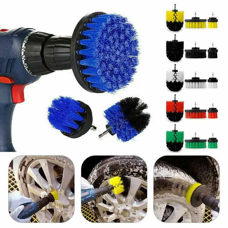 

Cleaning Scrub Brush Drill Attachment 3Pcs Grout Tile Brushes Kit Power Scrubber