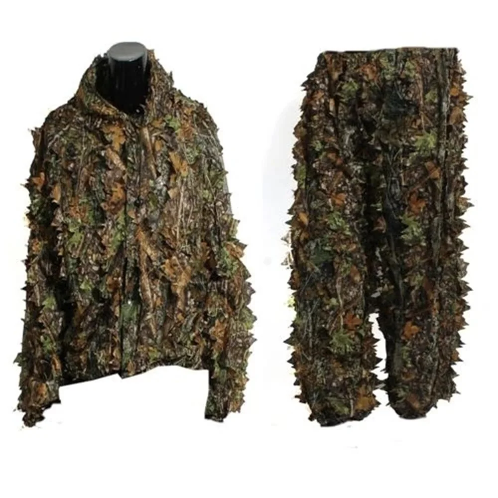 

Camo Jungle Hunting Clothes 3D Maple Leaf Bionic Ghillie Woodland Camouflage Deer Stalking Combat Uniform