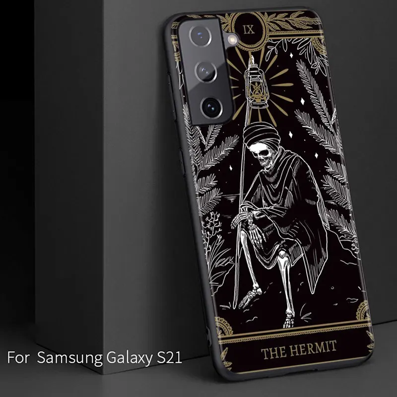 

Phone Case For Samsung Galaxy S21 S20 FE S22 Ultra Pro Lite S10 5G S10E S9 S8 Plus High quality Tarot art Black Soft Cover