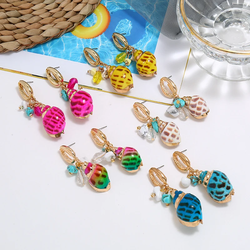 Clothing Accessories Simple Creative Conch Ear Drop Women Street Shoot Shell Pendant Earrings Chic Muje | Украшения и аксессуары