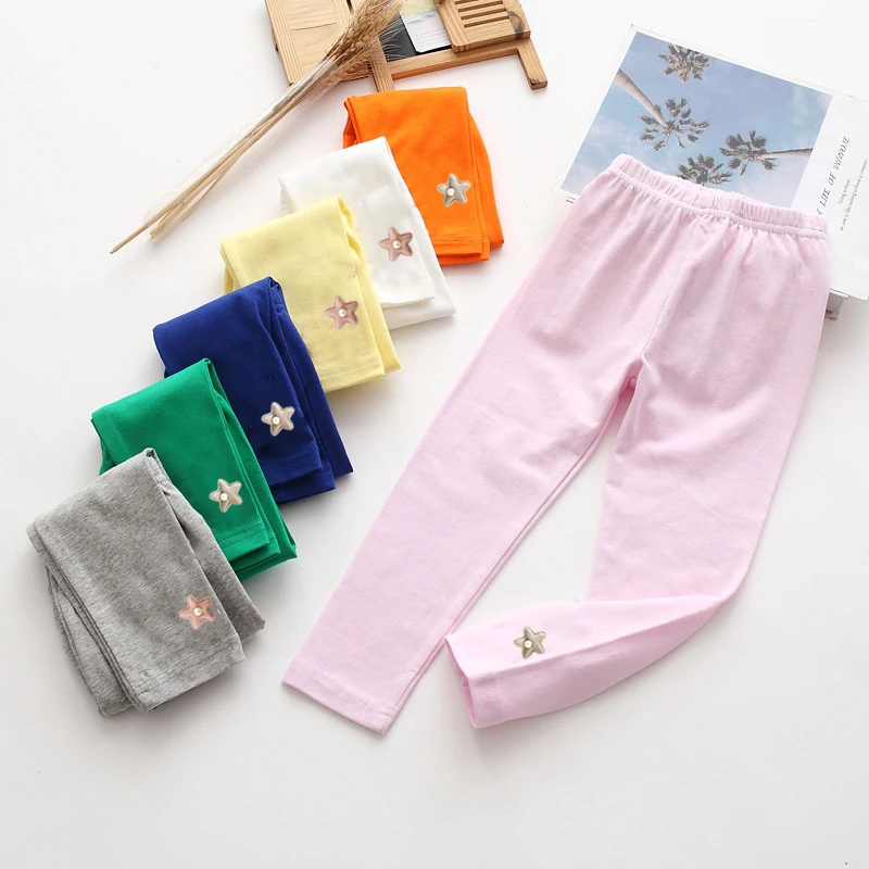 

Новые цветные Мультяшные Детские хлопковые брюки для весны и осени, удобные штаны для девочек