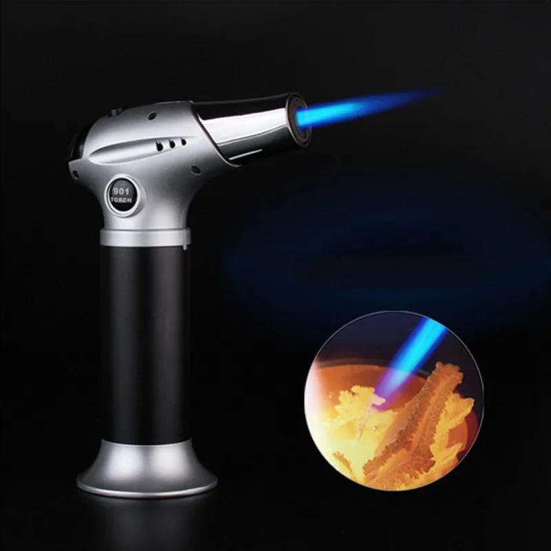 

Metal Spray Gun Firepower Fierce Outdoor BBQ Kitchen Lighter Windproof Butane Gas Cigar Smoking Lighters Men Ignition Gadgets