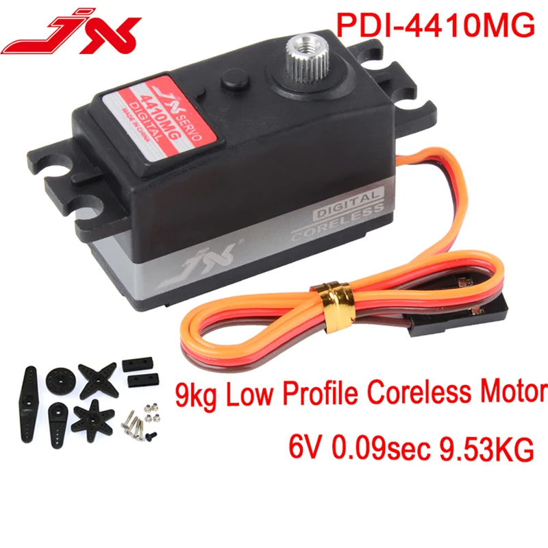 

JX Servo PDI-4410MG 10 кг металла высокой точности Шестерни низкий профиль без сердечника Servo 120 градусов 1/8 1/10 Rc автомобиль рулевое управление цифровой сервопривод