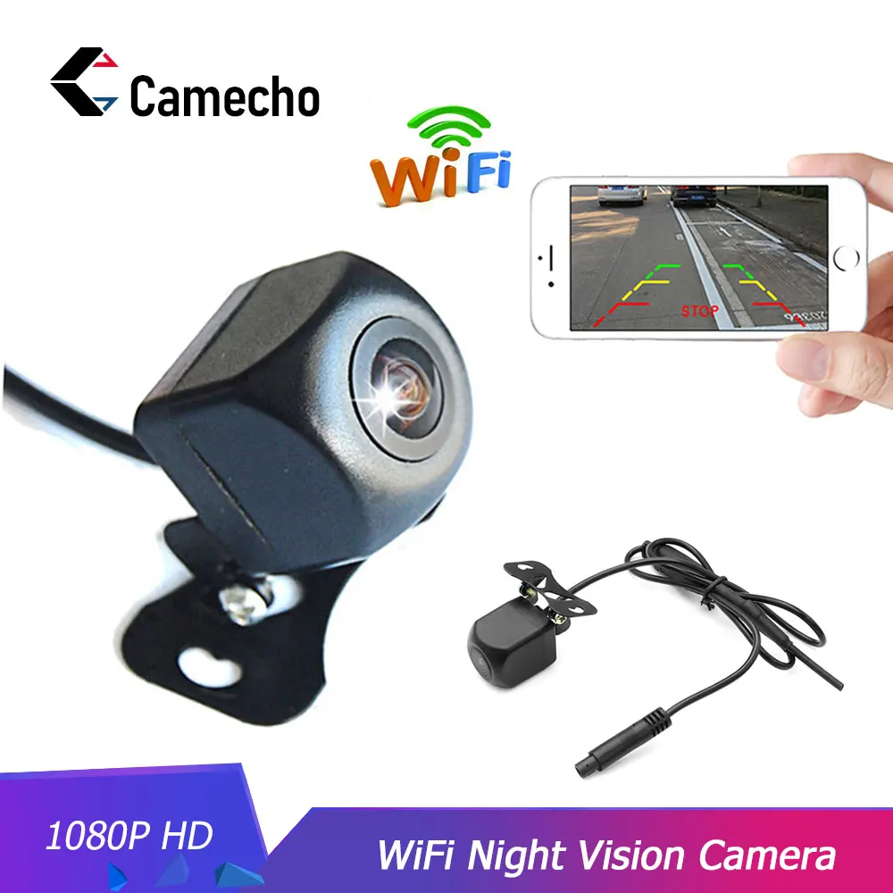 Camecho IP67 водонепроницаемая 1080P Full HD камера заднего вида безопасности Wi-Fi система резервного копирования с камерой ночного видения на мобильном устройстве