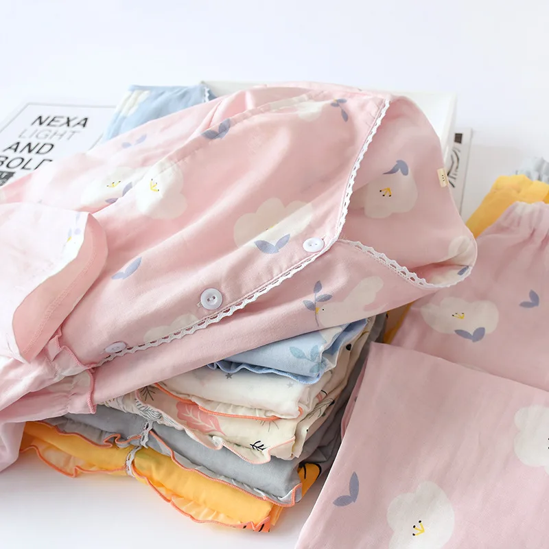 Fdfklak Spring Summer Thin Cotton Maternity Nursing Sleepwear Breastfeeding Pajamas Long Sleeve Breast Feeding Nightwear enlarge